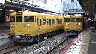 【4連普通到着！】山陽本線 113系 普通岡山行き 岡山駅