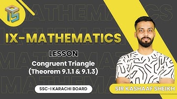 Congruent Triangle (Theorem 9.1.1 & 9.1.3) | 9th class | Math | Sindh Board | @otsedtech