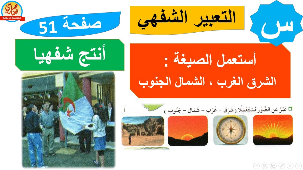 أستعمل الصيغ +أنتج شفهيا صفحة51 من كتاب اللغة العربية للسنة الثالثة