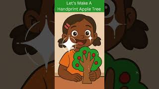 Let's Make a Handprint Apple Tree #preschoolcrafts #applepicking  #toddlerart #naturekids
