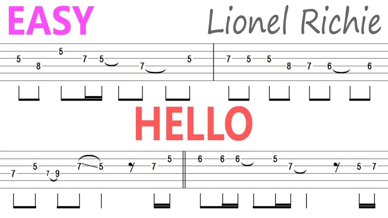 Lionel Richie Hello Slow Guitar Solo Tab Backingtrack Youtube