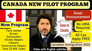 Canada Immigration New Pilot Program | Hard to Fill Skills Pilot | Best PNP | with English subtitles