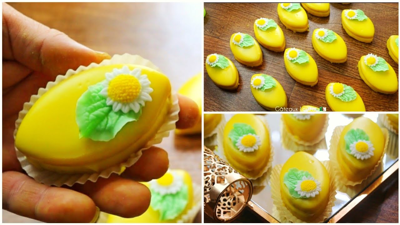 حلويات العيد 2021 | صابلي بذوق الليمون 🍋 مع غلاصاج لامع و طريقة صنع الورود و الأوراق