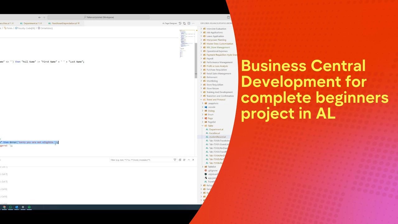 Project in business central for beginner in AL - YouTube