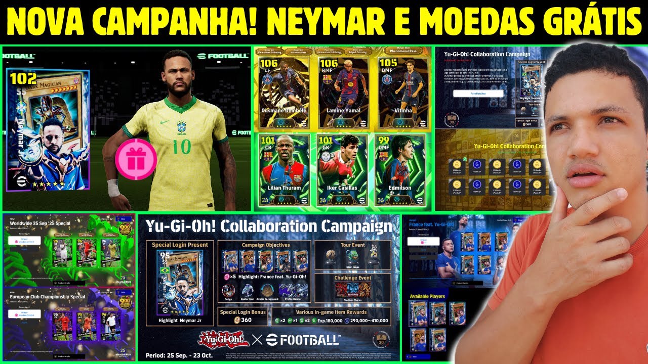 NEYMAR GRÁTIS! 🔥 360 MOEDAS GRÁTIS, NOVA CAMPANHA YU-GI-OH! BOX BEST OF THE YEAR, NOVIDADES EF 2026