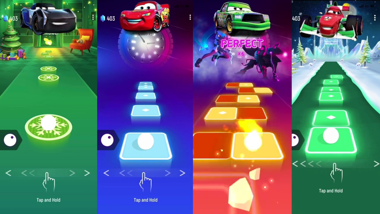 Tiles Hop-Jackson Storm vs Lightning McQueen vs Chick Hicks vs Francesco Battle