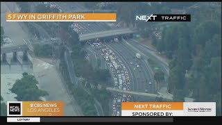 Heavy backups on 5 Freeway near Griffith Park