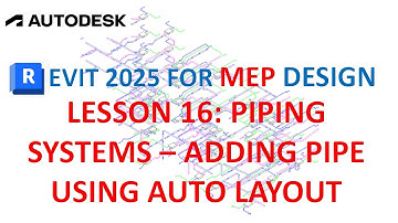 REVIT 2025 FOR MEP DESIGN: PIPING SYSTEM - ADDING PIPE USING AUTO-LAYOUT