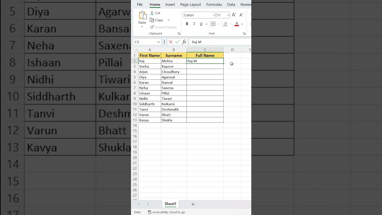 Excel : Flash Fill