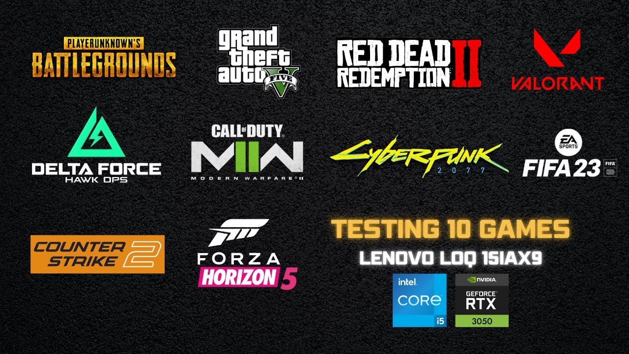 Lenovo LOQ 15IAX9 i5 12-го поколения 12450HX RTX 3050 — тестирование 10 игр в 2025 году.