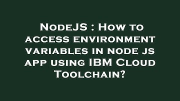 NodeJS : How to access environment variables in node js app using IBM Cloud Toolchain?