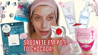 Testando Produtos Japoneses Bem Estranhos   Produtos De Skincare Do Japo  dia De Autocuidado