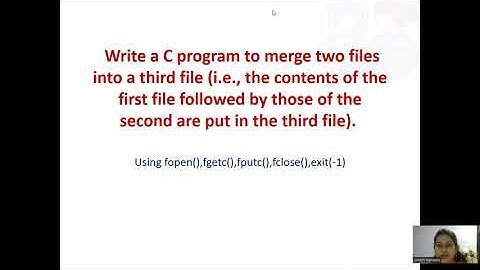 C program to merge two files into a third file
