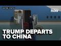 President Donald Trump departs to China for a high-stakes summit with Chinese President Xi Jinping