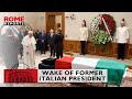 Pope Francis makes surprise visit to wake of former Italian president