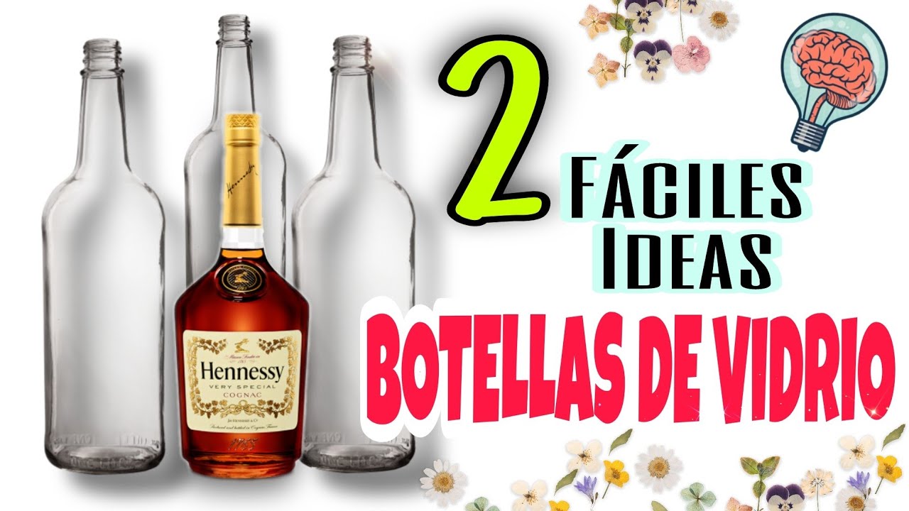 Recicla botellas de vidrio y decóralas con piedras de río ~ Haz  Manualidades