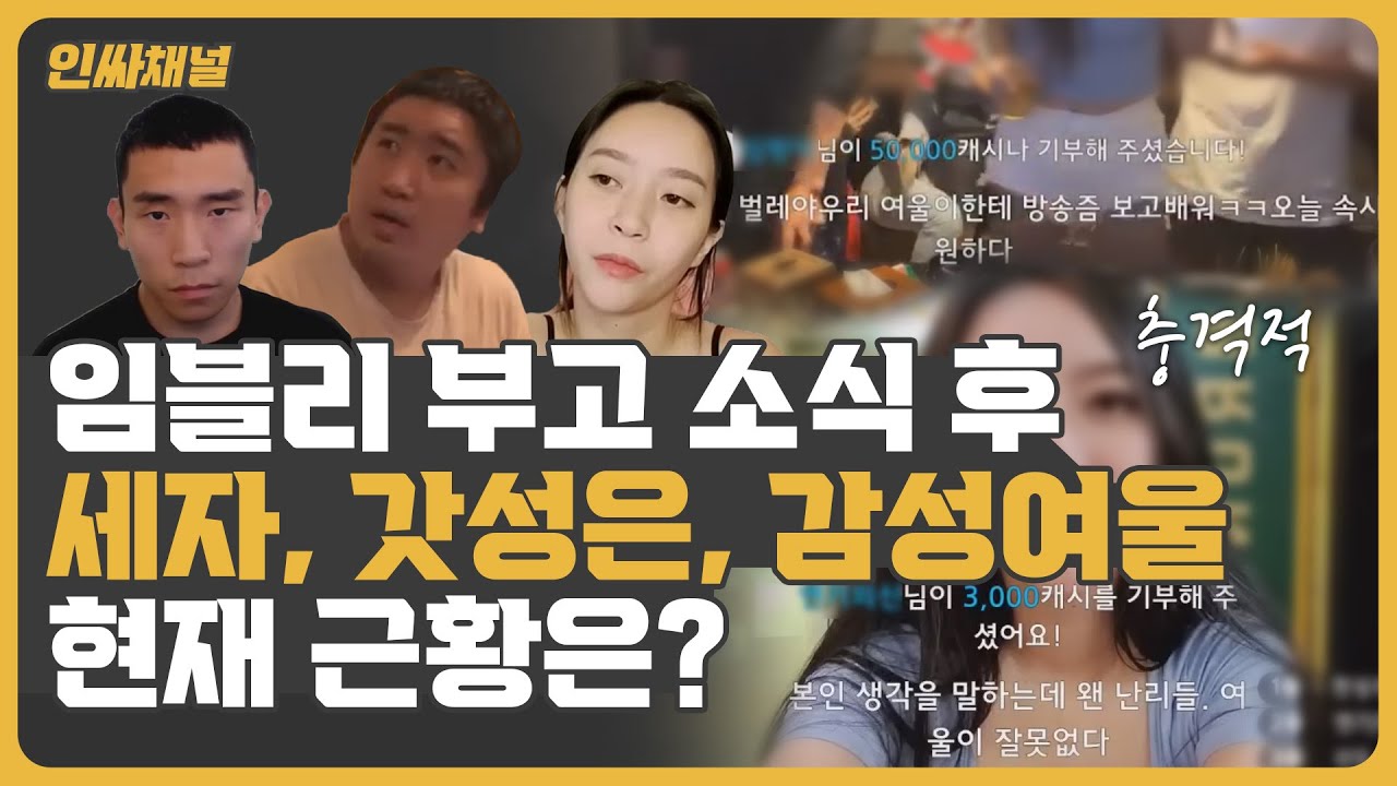 임블리 부고소식 이후 감성여울,갓성은,세자의 근황은? - YouTube