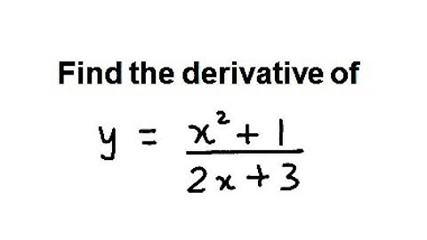 Derivatives - Differentiation - Find the derivative of y = (x² + 1) / (2x + 3)