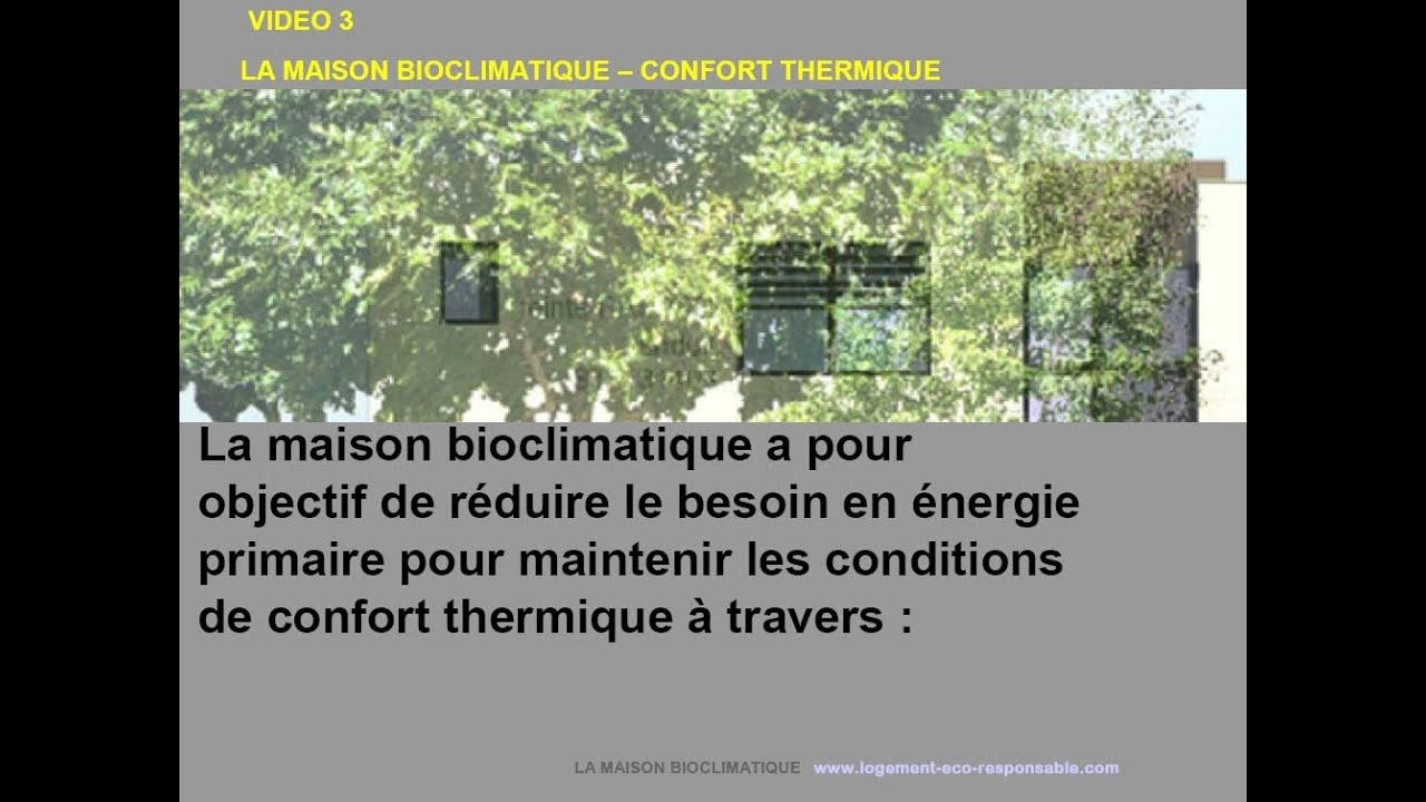 Maison bioclimatique et le confort thermique YouTube