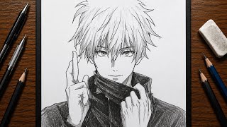 How to Draw Gojo Satoru Step by Step | Jujutsu Kaisen Drawing Tutorial | JJK Art