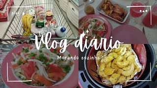 VLOG: ROTINA DIÁRIA MORANDO SOZINHA! MERCADO/ ALMOÇO E CONVERSA! #grata #vlog #morandosozinha