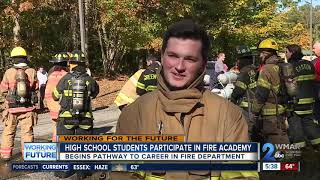 High school students on the Eastern Shore participate in fire academy