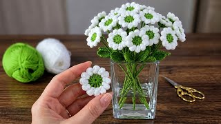 Easy crochet knitted flower motif pattern🌿#crochet #knitting #diy #handmade #flower#keşfet