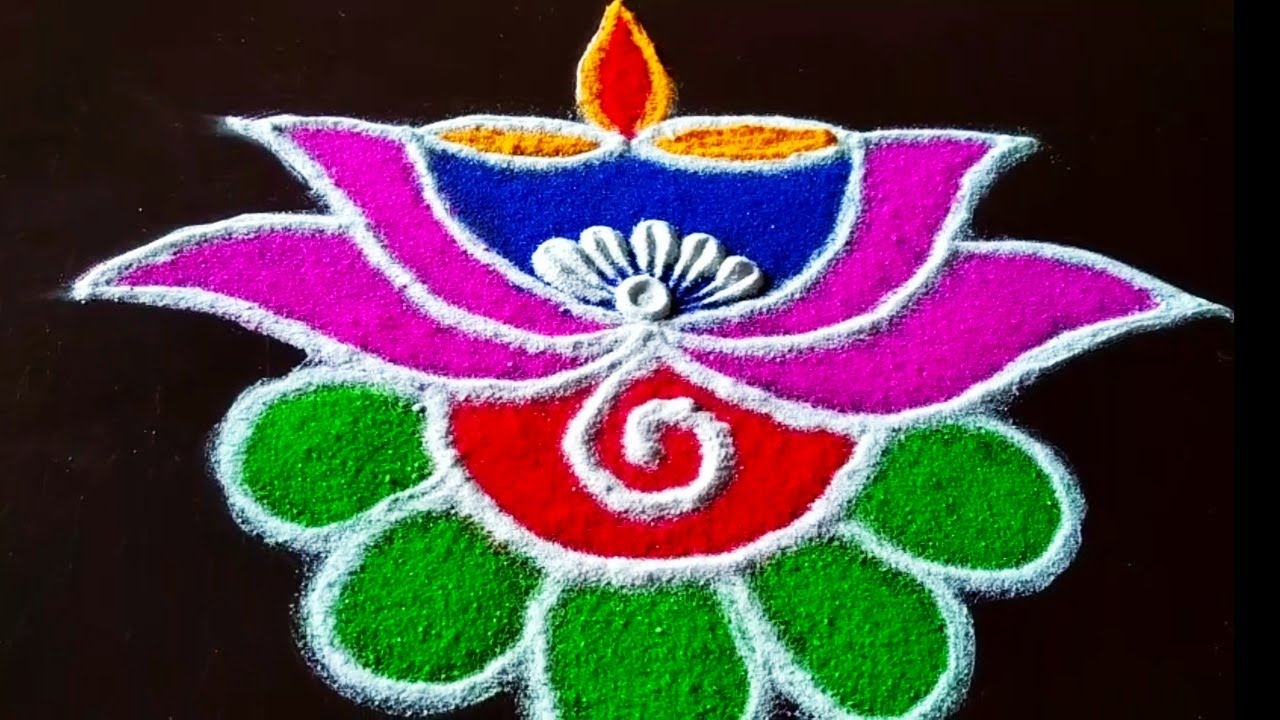 Easy deepak rangoli