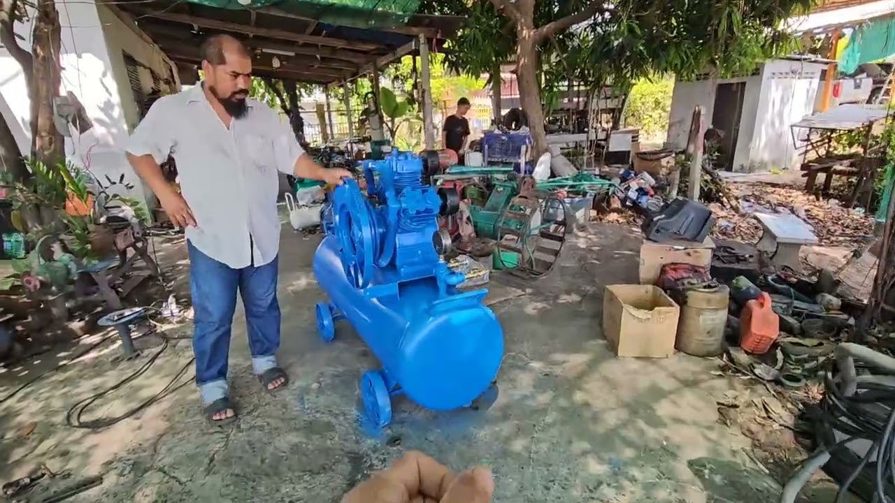 หายากมากร้านปั้มลมแบบนี้แถวบ้านผมไม่มี ต้องวิ่งมาสุรินทร์ ช่างโด่ง ปั้มลมเมืองสุรินทร์