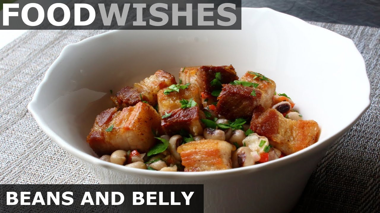 "Beans and Belly" - Roast Pork Belly on Black-Eyed Peas Salad - Food Wishes