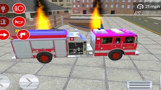 fire on building Real fire truck driving simulator Android gameplay mobile game video firefighting screenshot 5