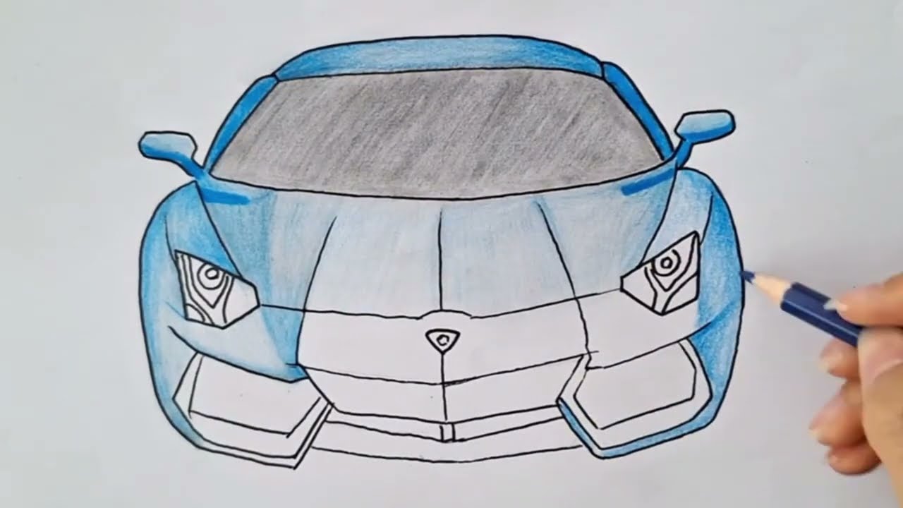 How to Draw a Lamborghini for Beginners | Realistic Pencil + Color