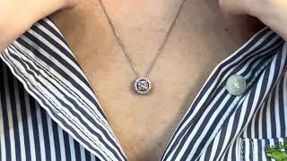 Vidéo: Collier pendentif en or gris 18 Cts avec un diamant brillant de 0,42 Cts I-VVS2. HRD