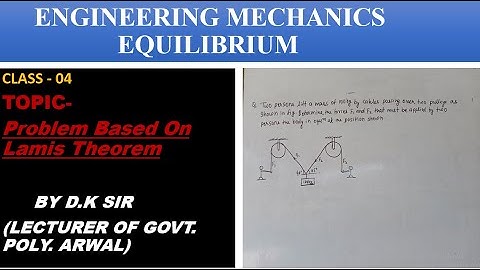 Class-06 Engineering mechanics (problem based on Lamis theorem)
