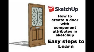 How to create a door with dynamic component attribution Sketchup tutorial