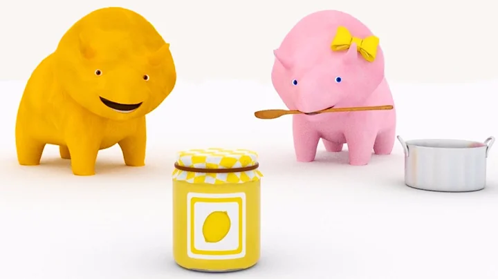 Learn colors with the colorful Jams, Dina and Dino...