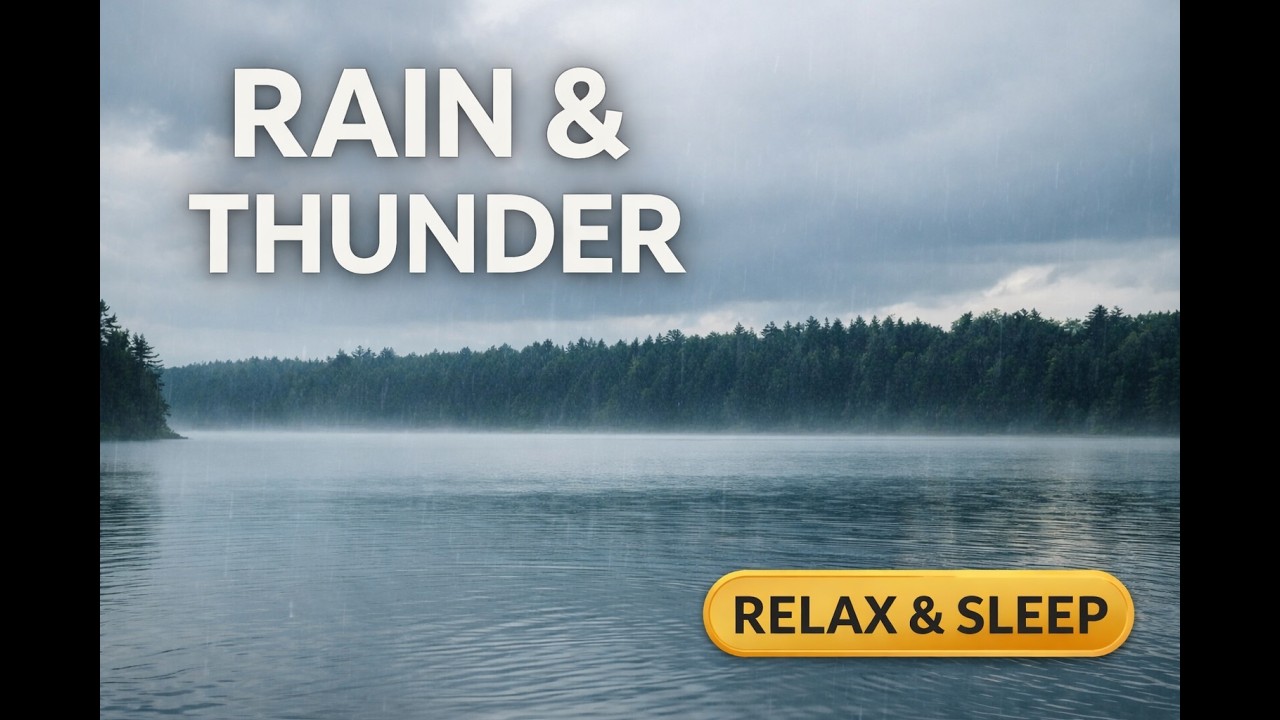 Rain & Thunder Ambience 🌧️ Calm Lake and Forest Sounds for Relaxation