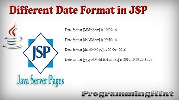 How to make different types of  Date Format in JSP