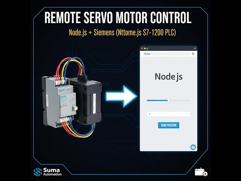 Remote Servo Motor Control via Web Interface (Node.js + Siemens S7-1200 PLC)