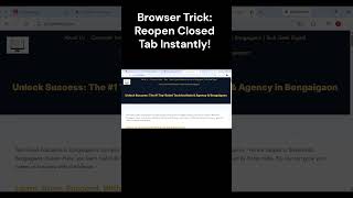 Browser Trick: Reopen Closed Tab Instantly! 🚀