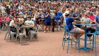 Fans watch US v. Bosnia World Cup game