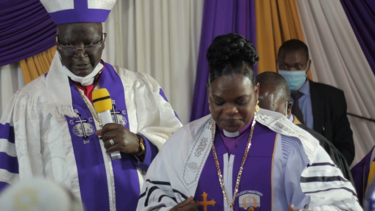 Prophetess Jeanne Lidigu Ordination with Arch Bishop Arthur Kitonga