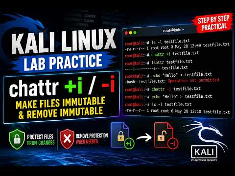 Kali Linux Chattr Command Tutorial: How to Create Immutable Files #kali