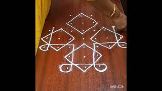 hasiru kruthi| easy 9*3 dots Rangoli design| #rangoli #dialyrangoli #muggulu #kolam