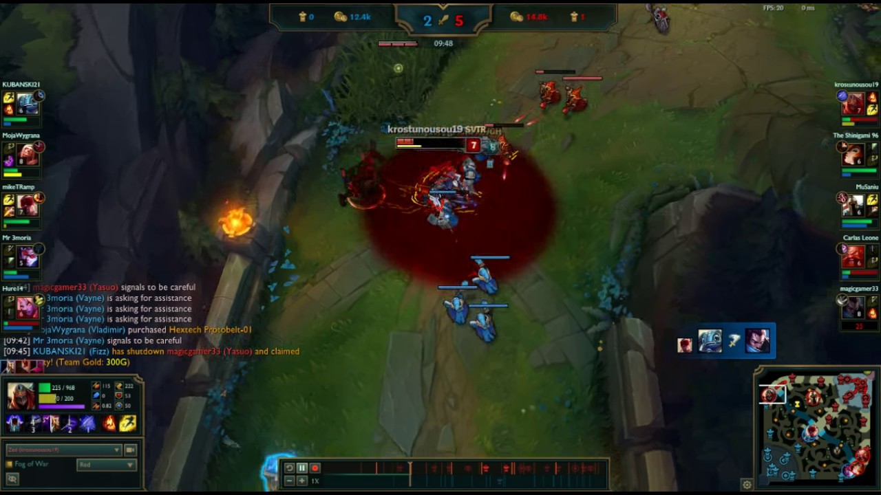 Zed VS Vladimir TOP LANE! Zed mechanics with ult and combo!