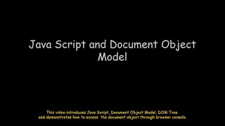 Java Script and Document Object Model