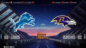 Detroit Lions Vs. Baltimore Ravens (Monday Night Primetime: Simulation (Madden: 26)