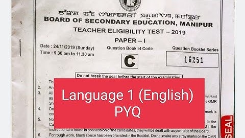 Previous year questions analysis #ManipurTET 2019 #ENGLISH Language 1