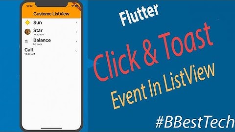 Custom ListView Click and Toast event in Hindi - 2023 | part-14 | #flutter #hindi #programming