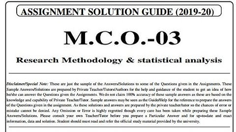 Ignou free mco-3 mcom solved assignment 2019-20